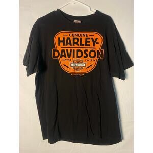 Genuine Harley Davidson Heartland Burlington, Iowa Black Graphic Shirt Size M/L?